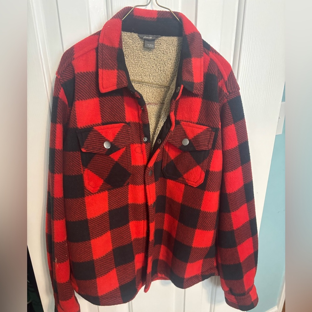Eddie Bauer red and black plaid jacket